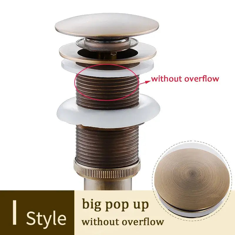 Gold Brass Pop-Up Drain