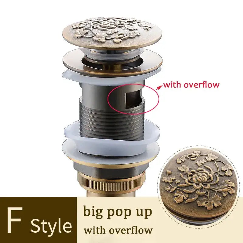Gold Brass Pop-Up Drain