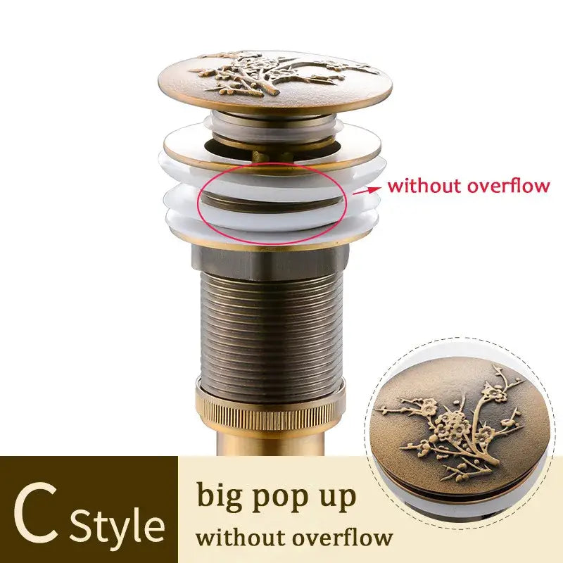 Gold Brass Pop-Up Drain