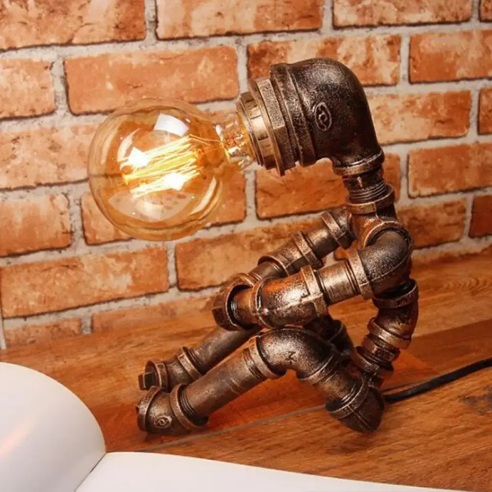 Bronze Robot Table Lamp