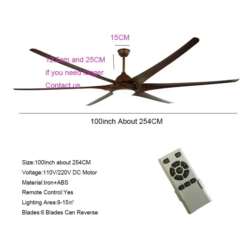 Bronze Large-Blade LED Ceiling Fan Light