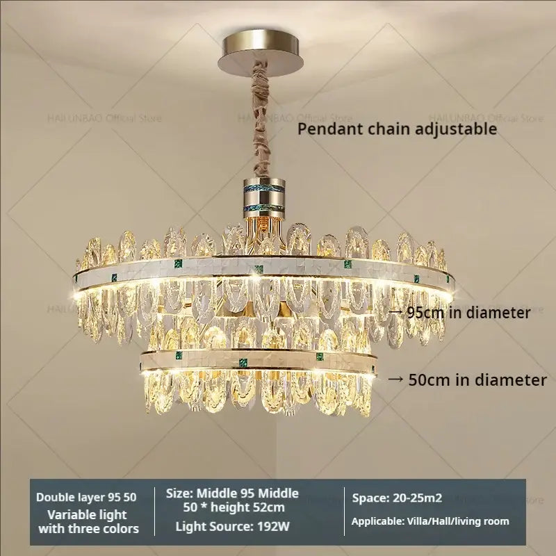 Green Crystal Villa Chandelier