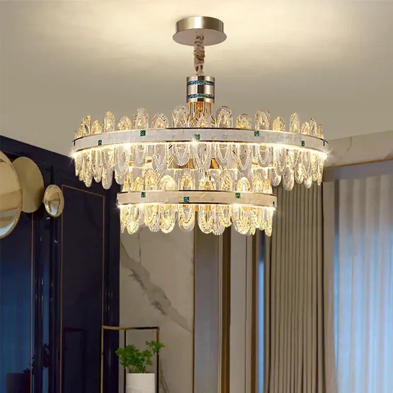 Green Crystal Villa Chandelier