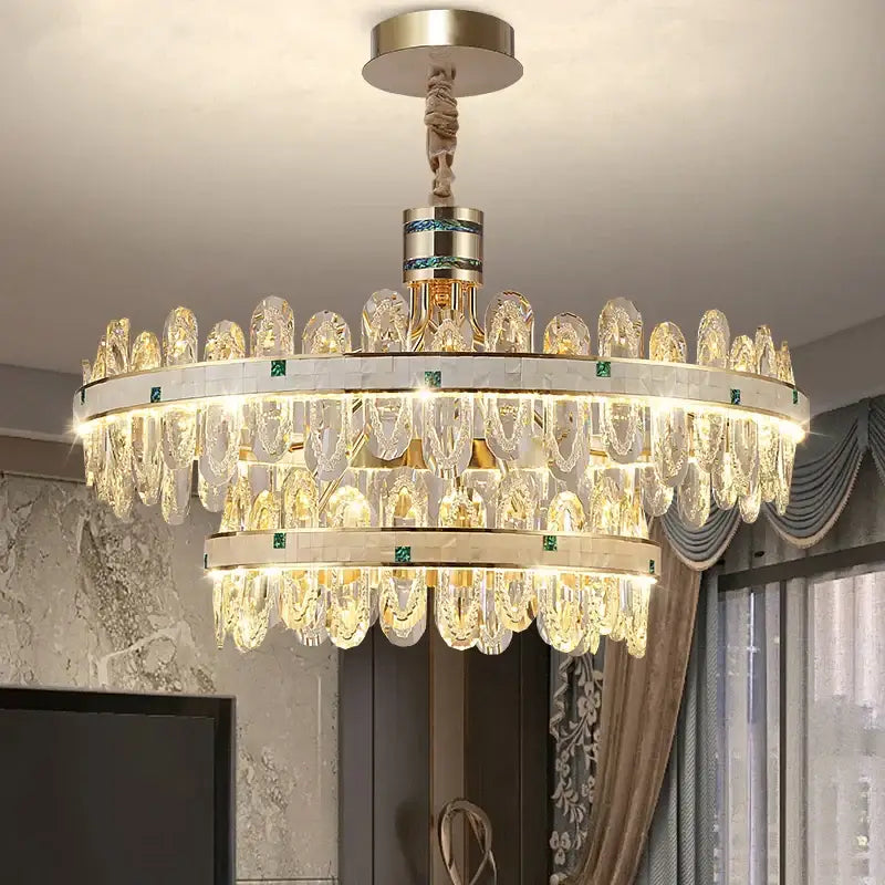Green Crystal Villa Chandelier
