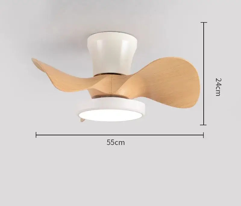 White Wood Blade Fan