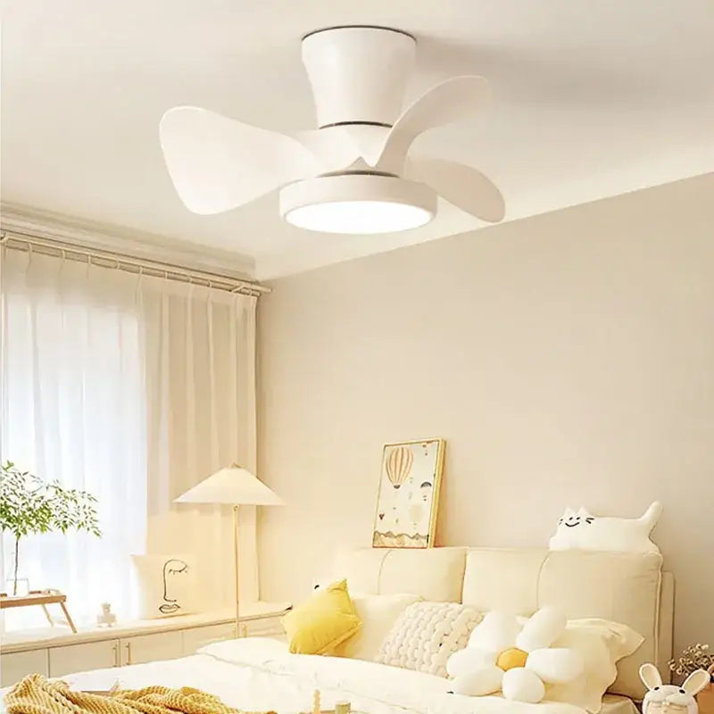 White Wood Blade Fan
