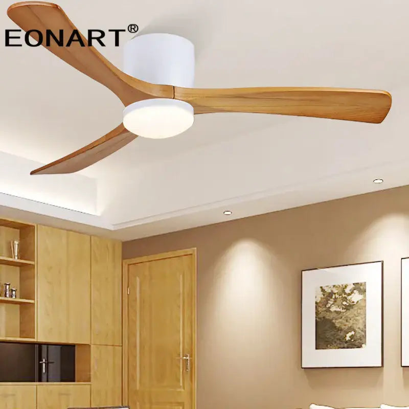 White Wooden Ceiling Fan