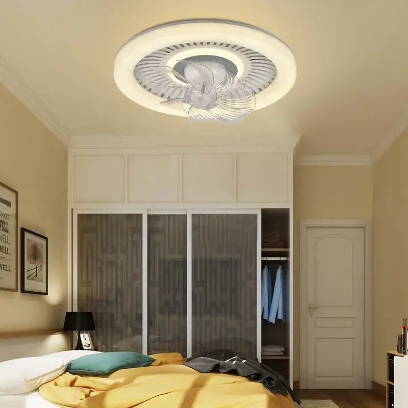 White Rotating LED Fan