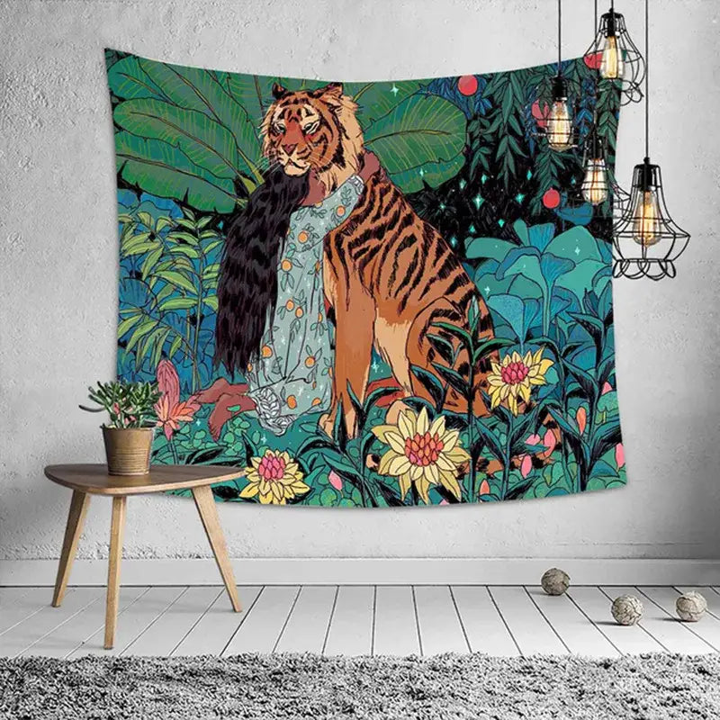 Tiger Print Linen Blanket