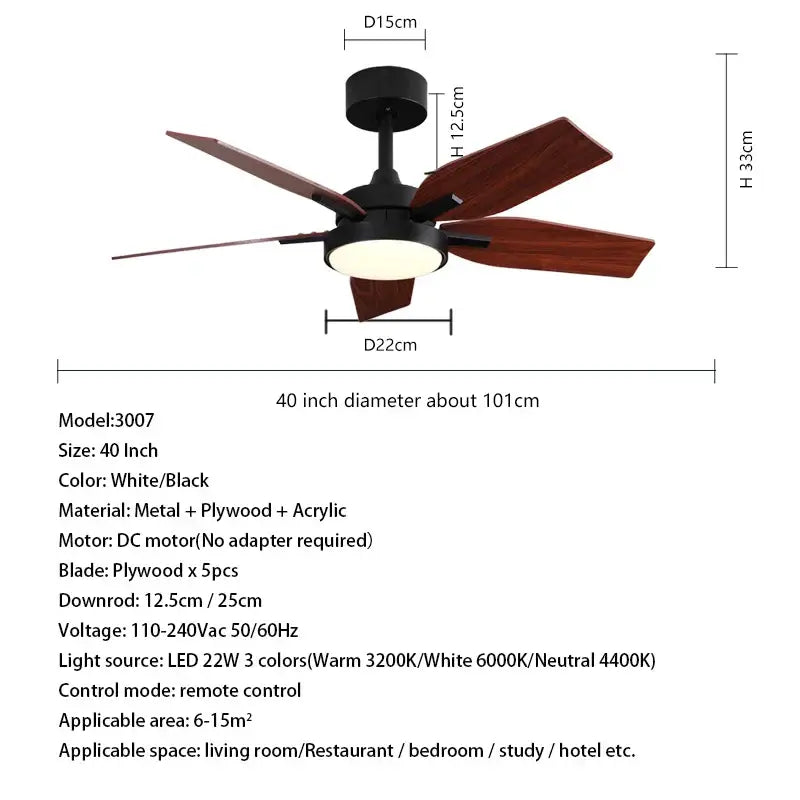 Black Modern Ceiling Fan