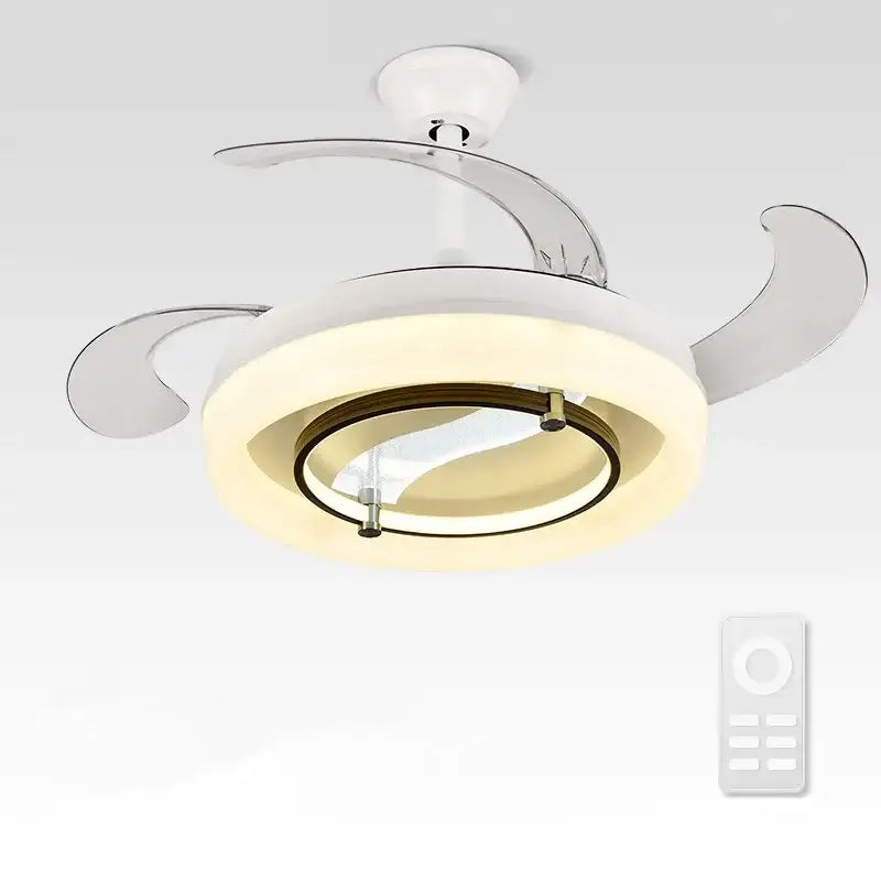 White Retractable Fan Chandelier