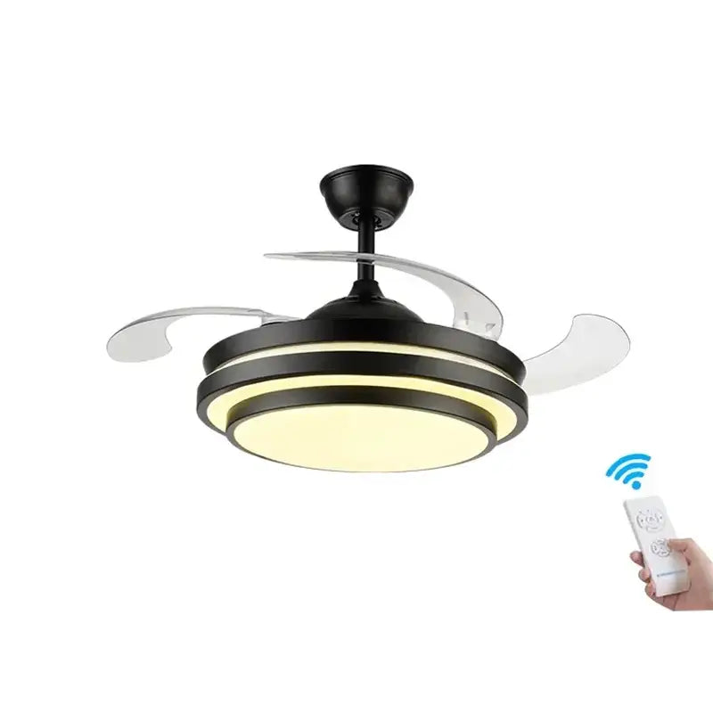 Black Retractable LED Fan