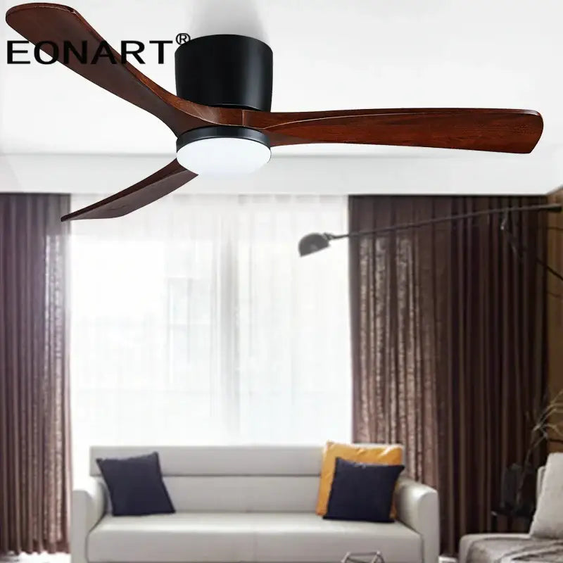 White Wood LED Ceiling Fan