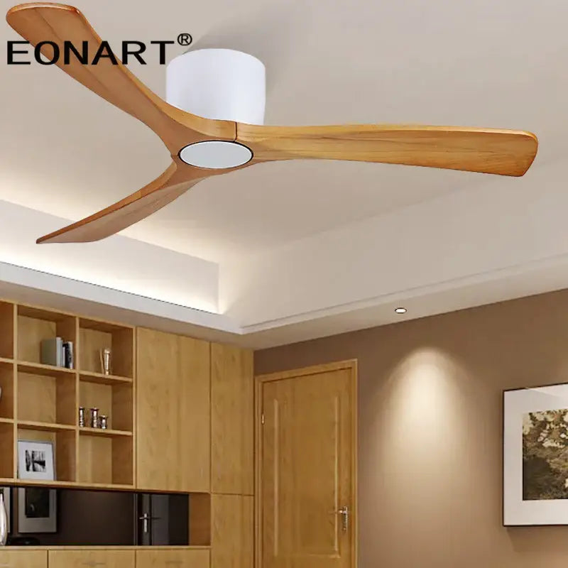 White Wood LED Ceiling Fan