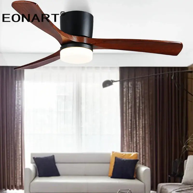 White Wood LED Ceiling Fan