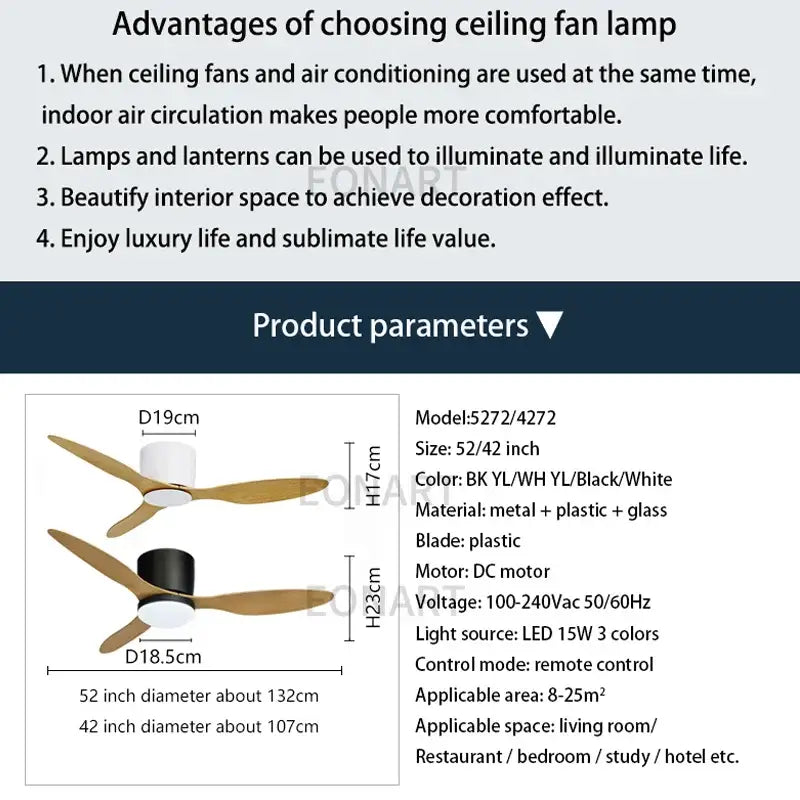 Black Remote Ceiling Fan