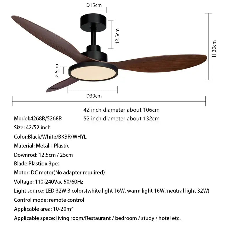 Black Plastic Ceiling Fan