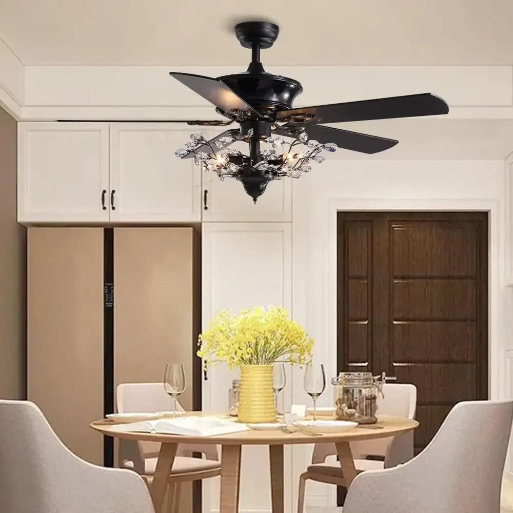 Black Crystal Ceiling Fan