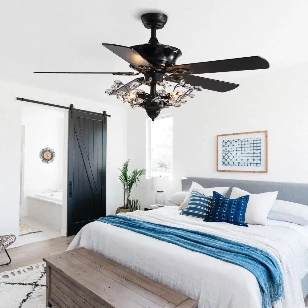 Black Crystal Ceiling Fan