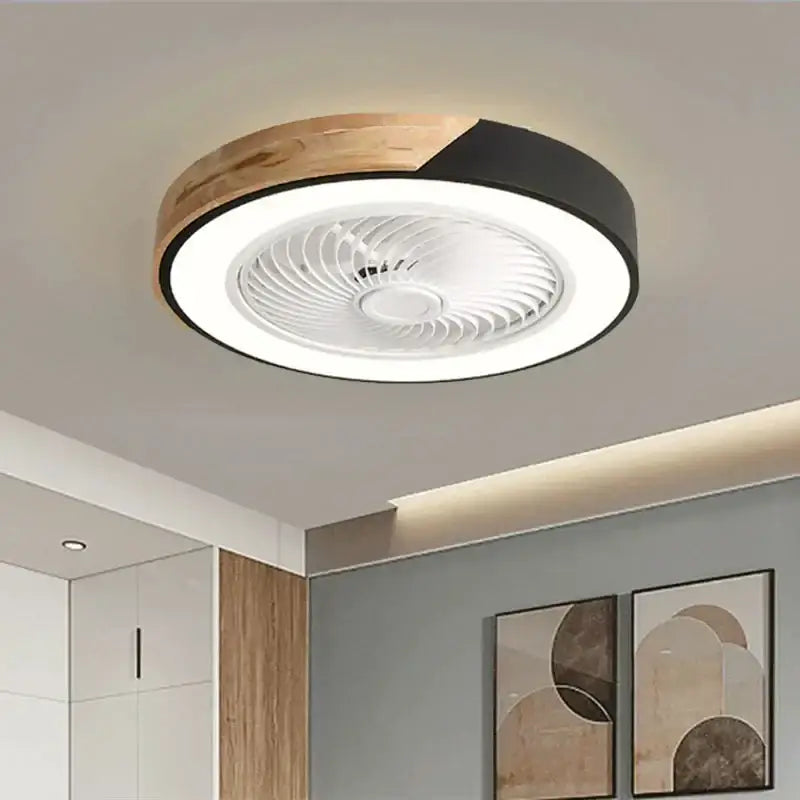 Wood Black Ceiling Fan Light
