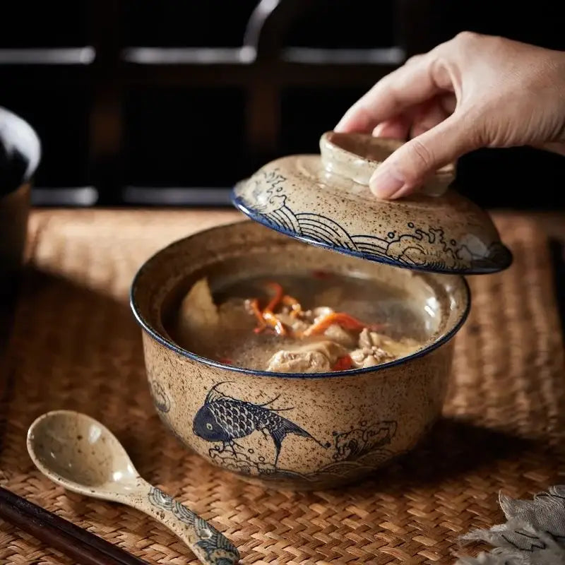 Cream Ceramic Ramen Bowls