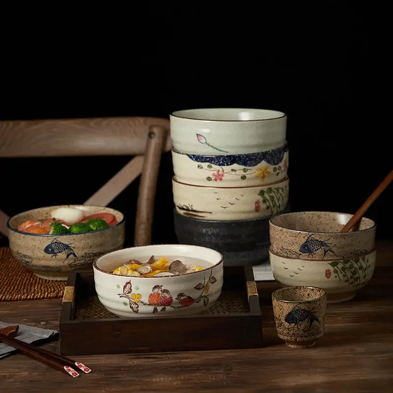 Nature Motif Ramen Bowl