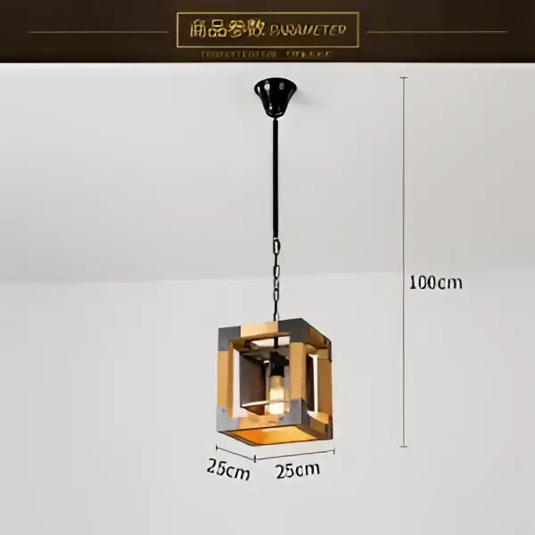 Wood Metal Pendant Lamp