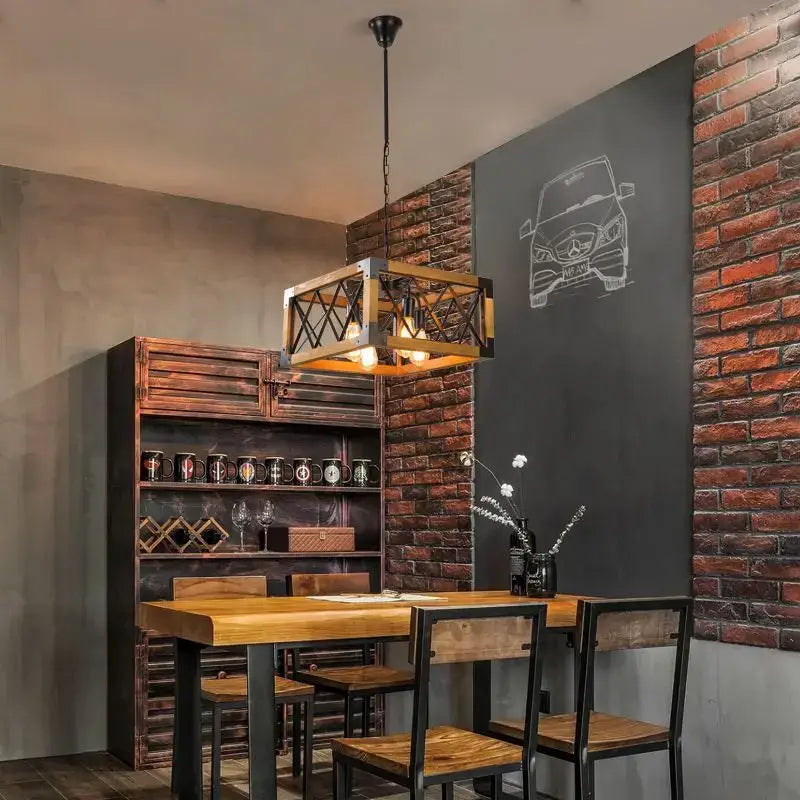 Wood Metal Pendant Lamp
