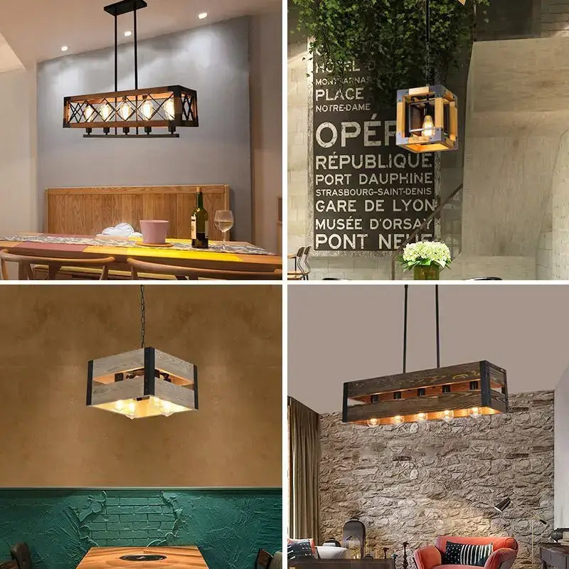 Wood Metal Pendant Lamp