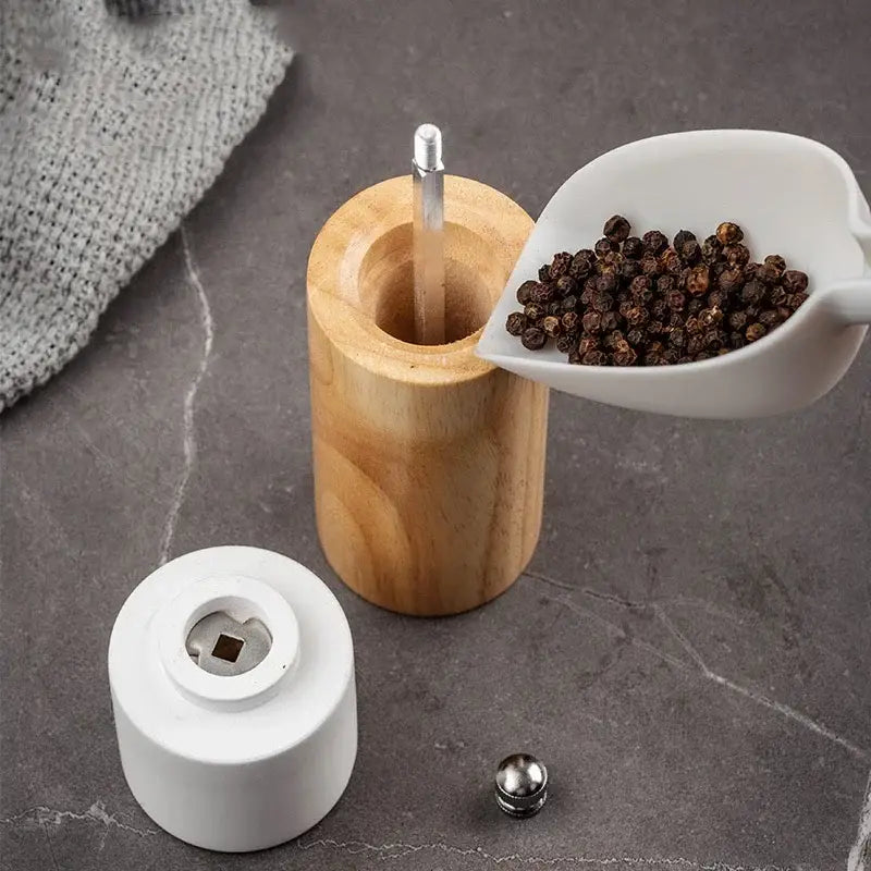 Black White Wooden Grinder