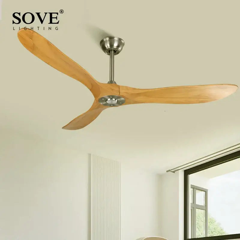 Nickel Wooden Ceiling Fan