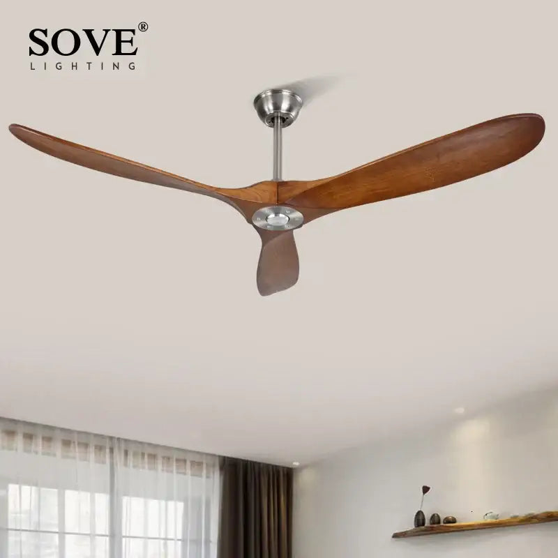 Nickel Wooden Ceiling Fan