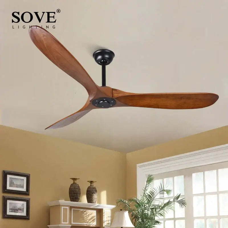 Nickel Wooden Ceiling Fan
