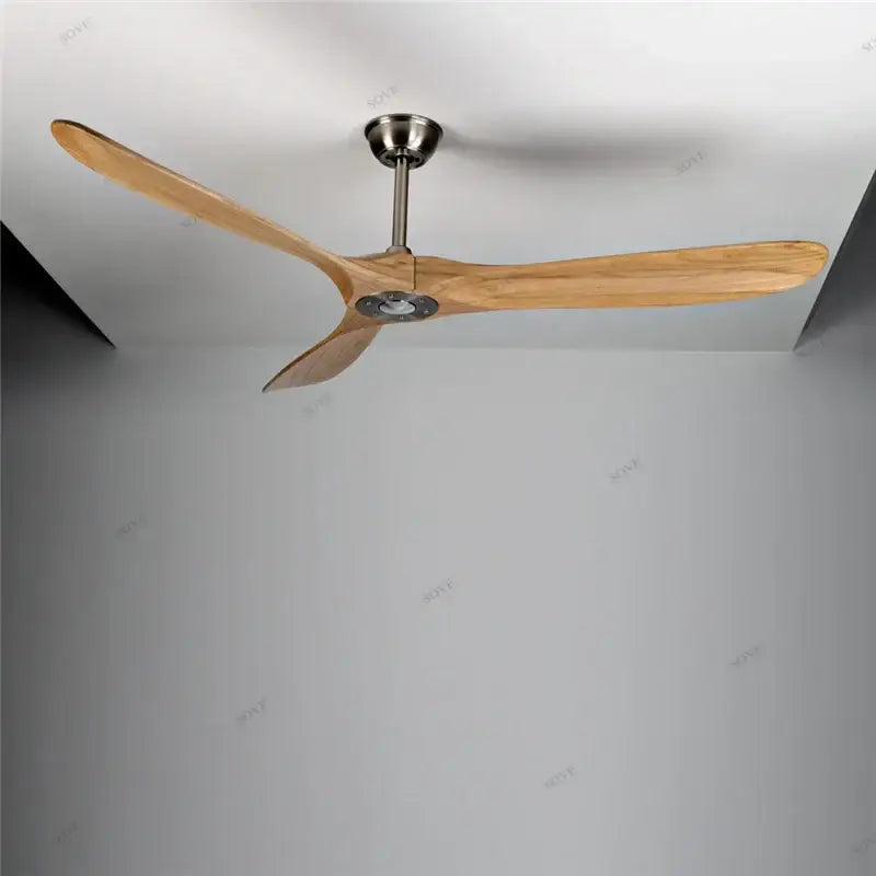 Vintage wood ceiling fan with remote control living room 60 inch