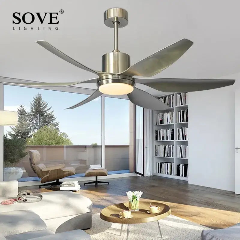 Brown LED Ceiling Fan 66-Inch Blades