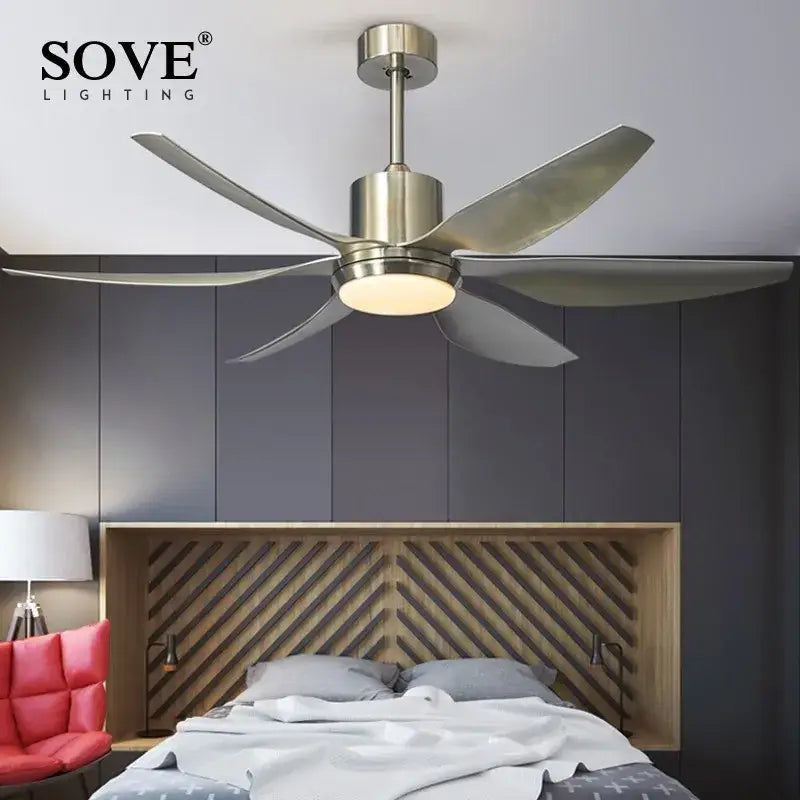 Brown LED Ceiling Fan 66-Inch Blades