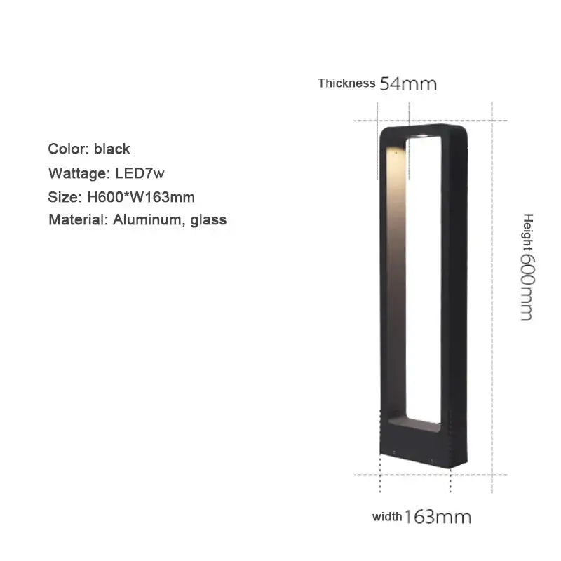 Black Aluminum Garden Bollard