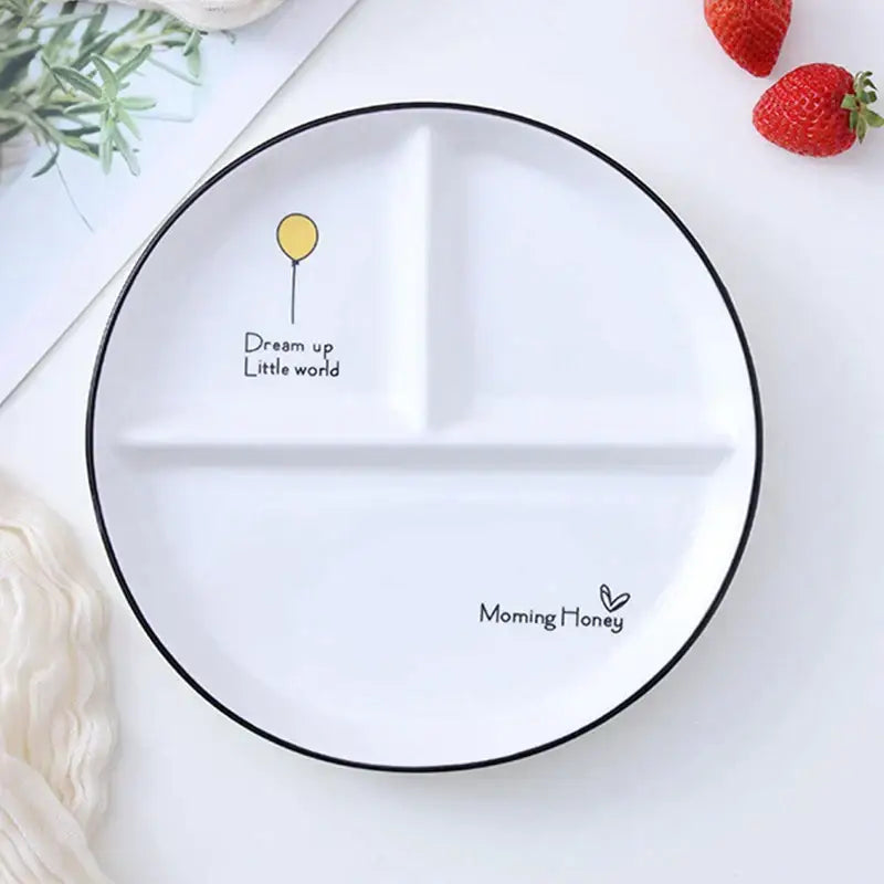Ceramic Round Grid Plate