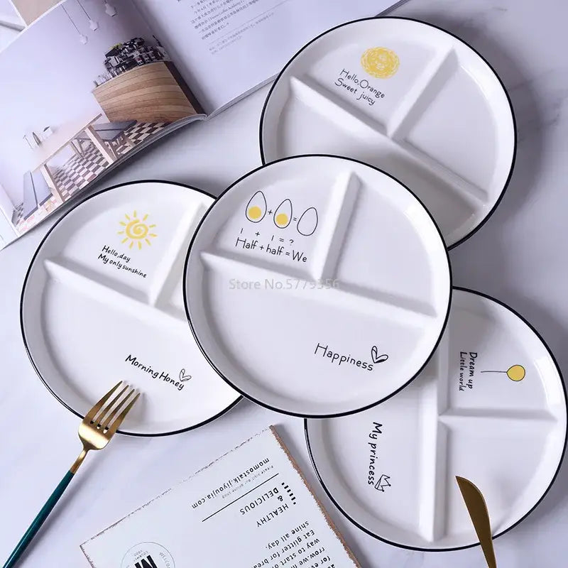 Ceramic Round Grid Plate