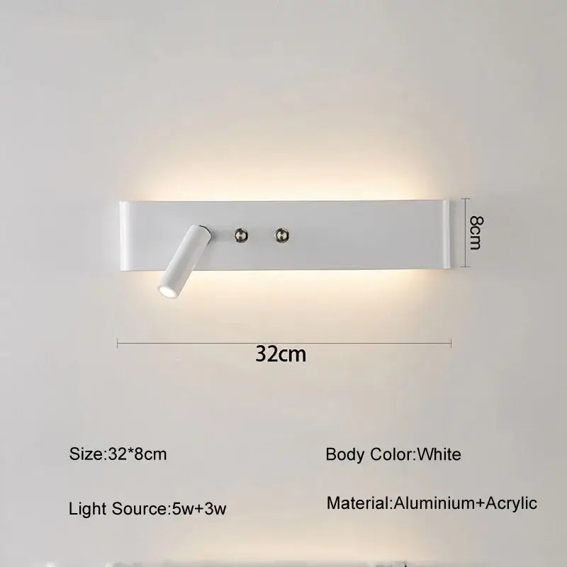 Black LED Wall Light 92cm