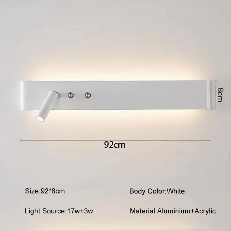 Black LED Wall Light 92cm