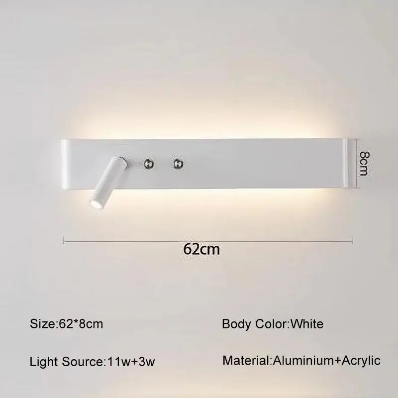 Black LED Wall Light 92cm