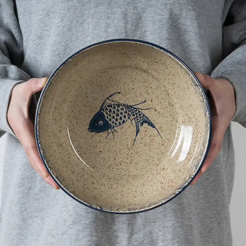 Beige Ceramic Ramen Bowl
