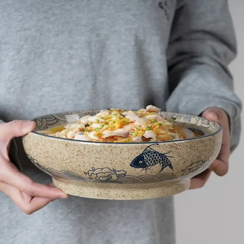 Beige Ceramic Ramen Bowl