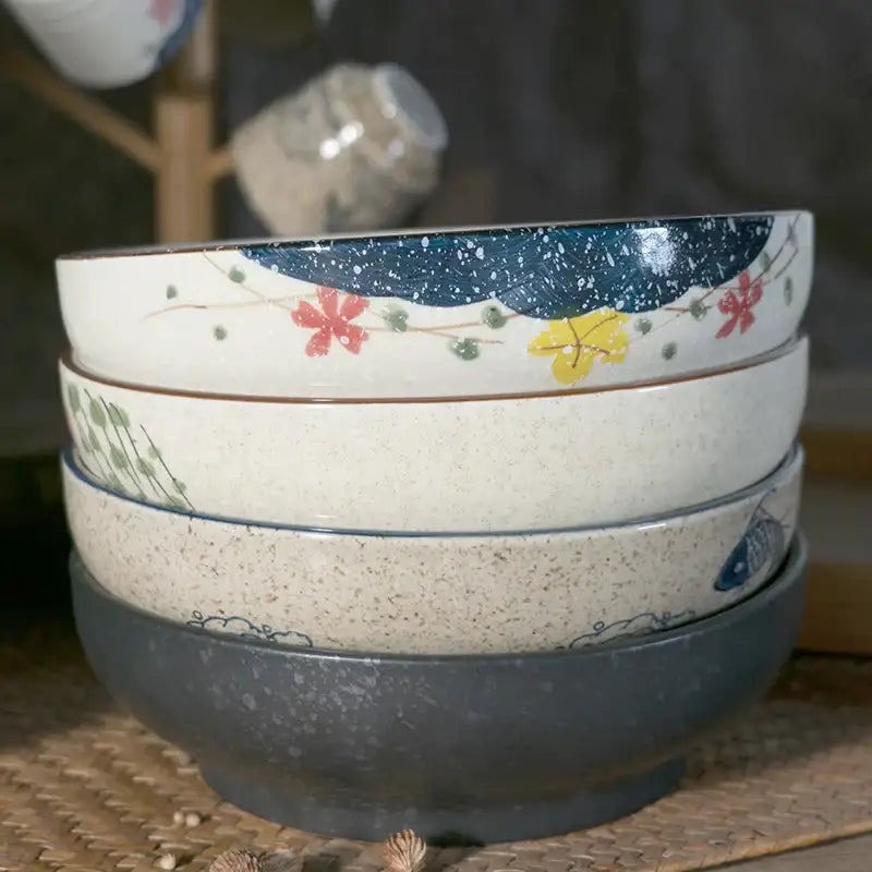 Beige Ceramic Ramen Bowl