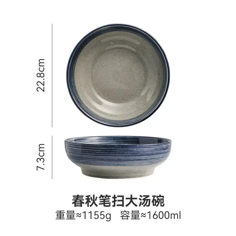 Beige Ceramic Ramen Bowl