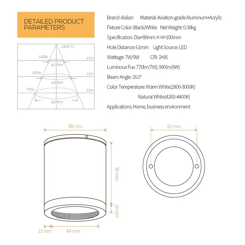 Gray Anti-Glare LED Downlight