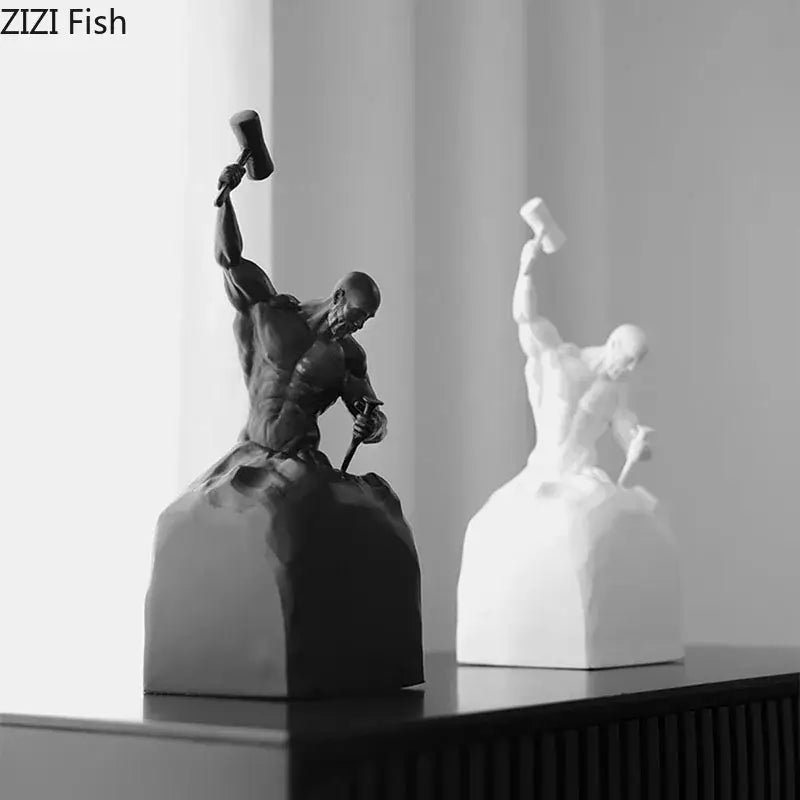 Abstract Black White Statue