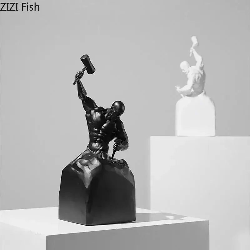 Abstract Black White Statue