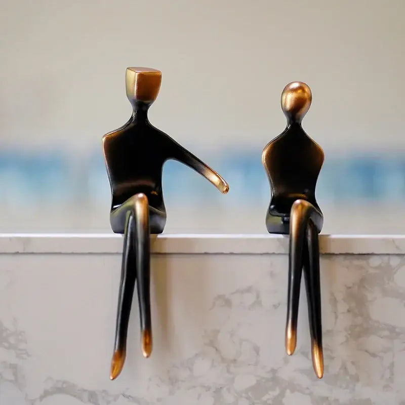 Bronze Abstract Couple Figurine